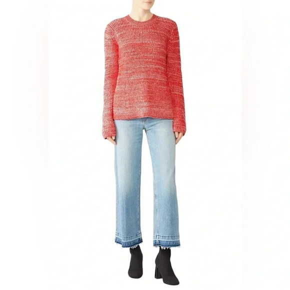 Derek Lam 10 Crosby Bicolor Crew Neck Sweater two-tone knit Merino Wool Size L - Picture 1 of 12